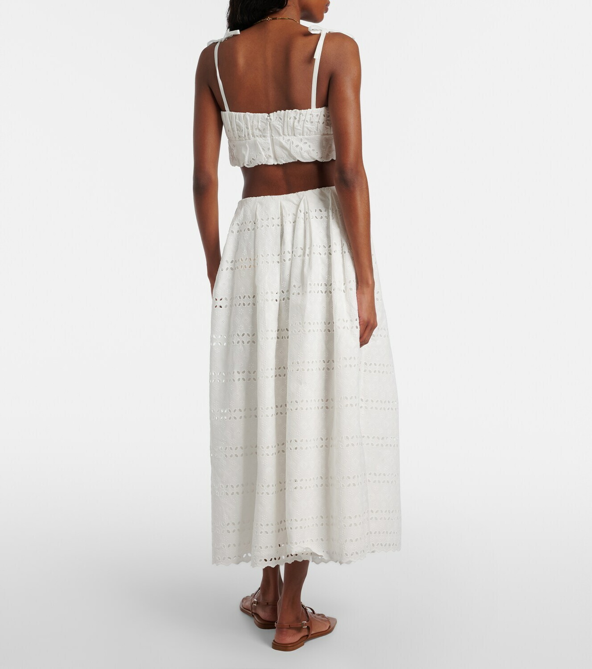 Faithfull Abajo broderie anglaise midi skirt