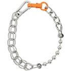 Heron Preston Silver Ball Chain Necklace