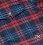 Balmain - Slim-Fit Grandad-Collar Dégradé Checked Cotton-Flannel Shirt - Multi