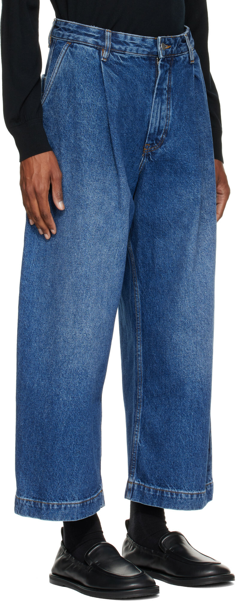 Studio Nicholson Blue Puch Wide Leg Jeans