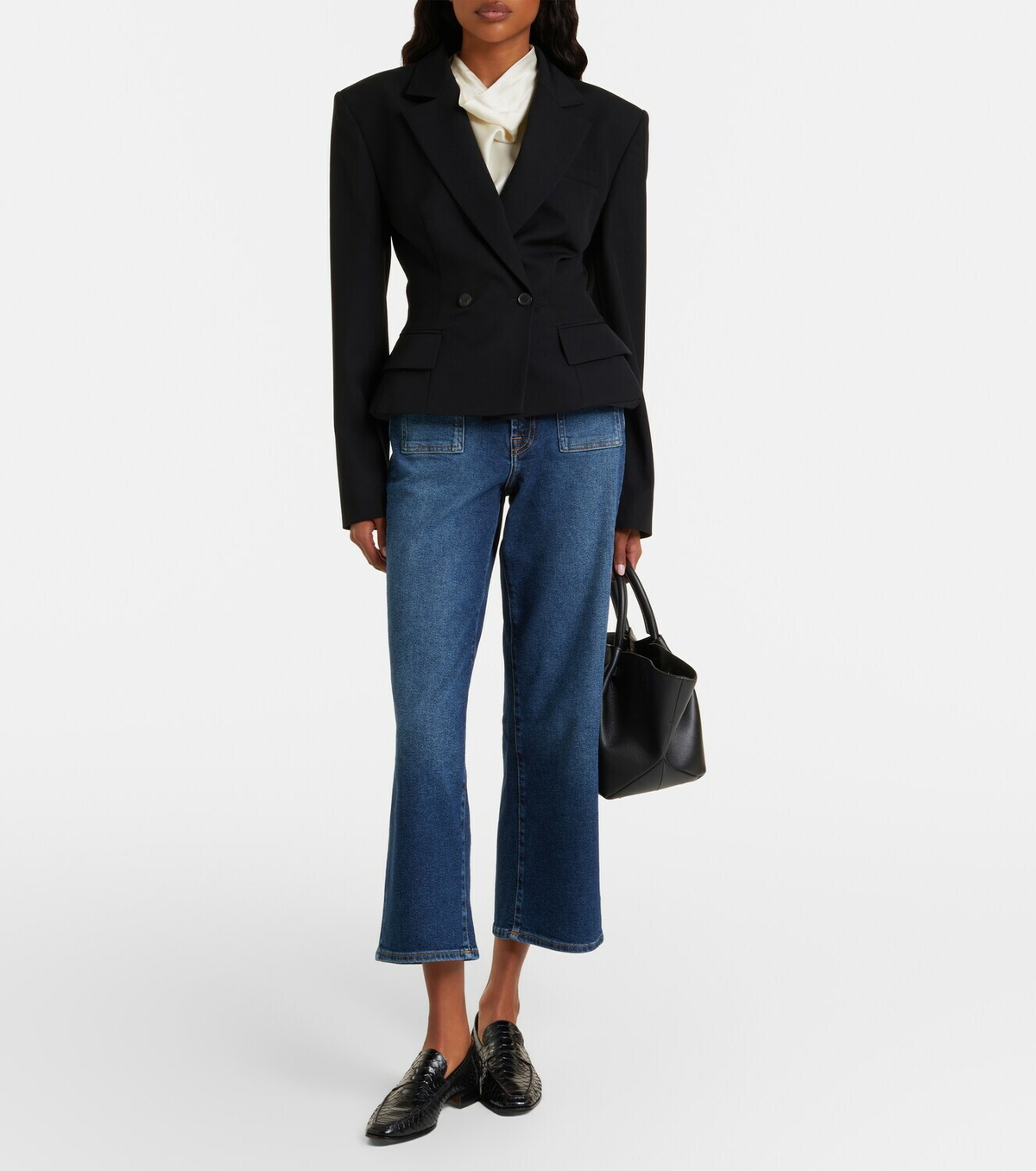 7 For All Mankind Stovepipe cropped straight jeans