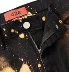 424 - Distressed Bleached Denim Jeans - Black
