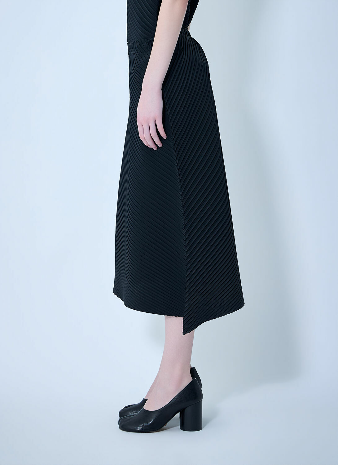 Issey Miyake Diagonal Textured Midi Skirt