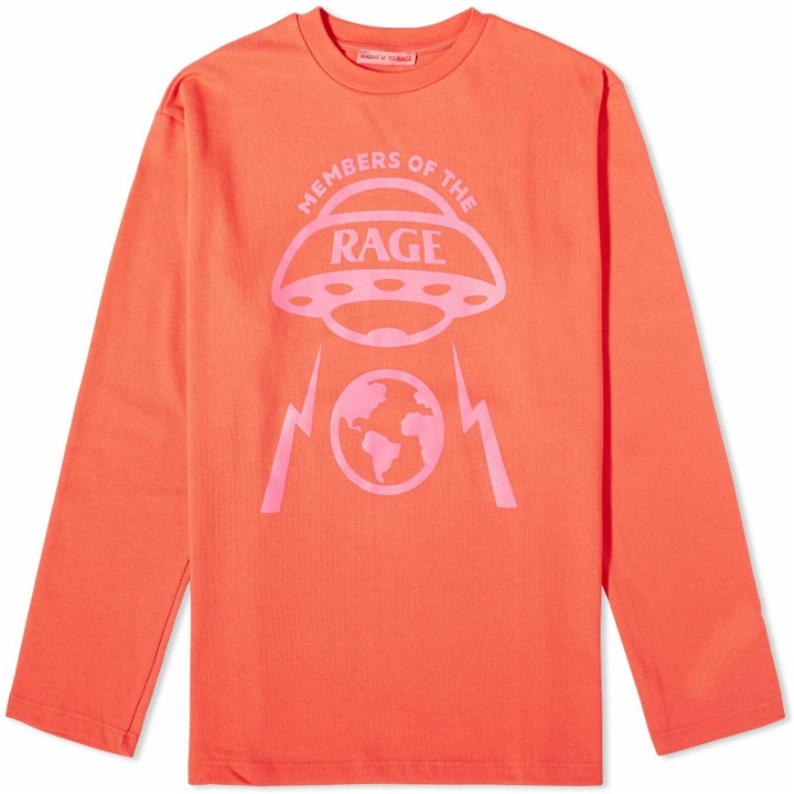 Photo: Members of the Rage Men's Long Sleeve Oversized Planet T-Shirt in Infrared