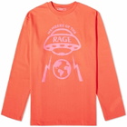 Members of the Rage Men's Long Sleeve Oversized Planet T-Shirt in Infrared
