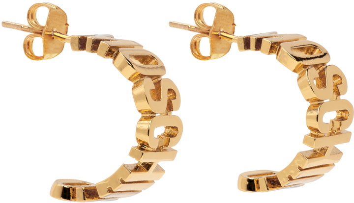 Photo: Moschino Gold 'Moschino' Hoop Earrings