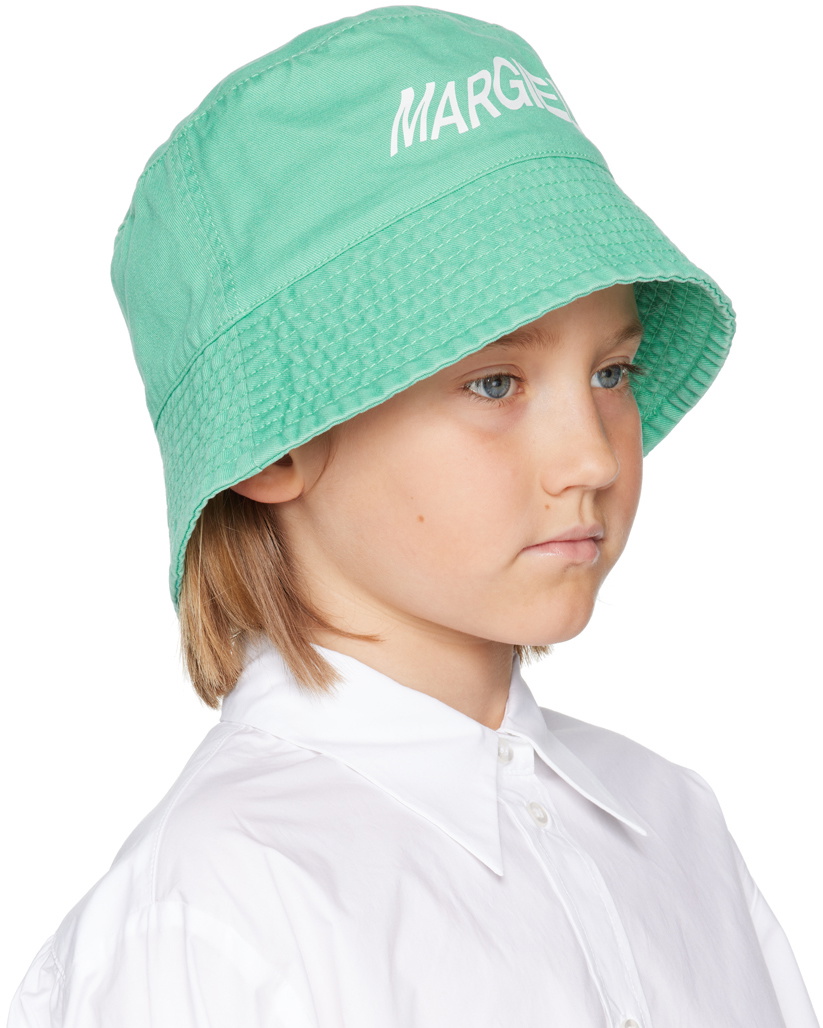 MM6 Maison Margiela Kids logo-print Cotton Bucket Hat - Black