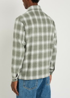 Raith Vienna Plaid Brushed Wool-blend Overshirt Sage