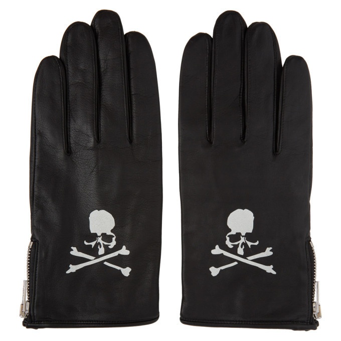 Photo: mastermind WORLD Black Leather Logo Gloves