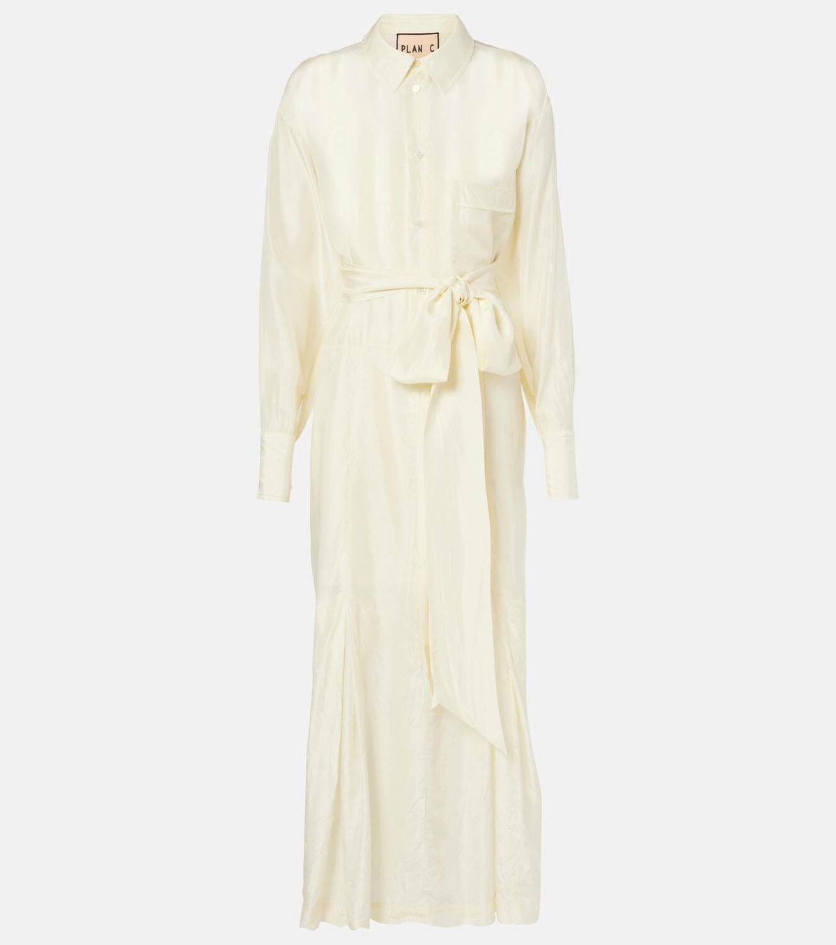 Plan C Belted silk shirtdress
