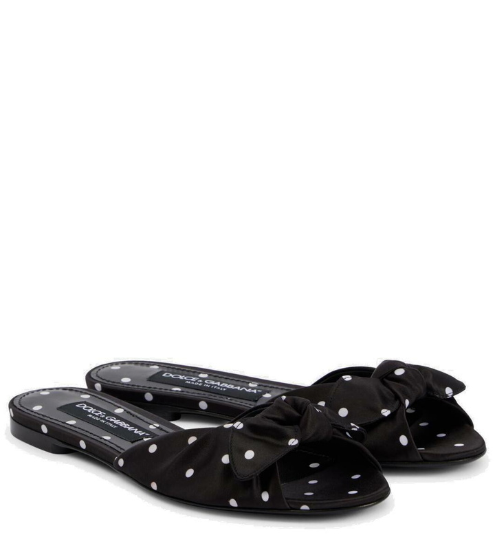 Photo: Dolce&Gabbana Polka-dot satin mules