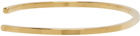 MM6 Maison Margiela Gold Slim Logo Cuff Bracelet