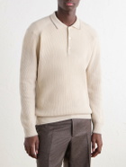 Altea - Ribbed Virgin Wool Polo Shirt - Neutrals