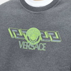 Versace Men's Greek Band Logo Crew Sweat in Dark Grey Melange