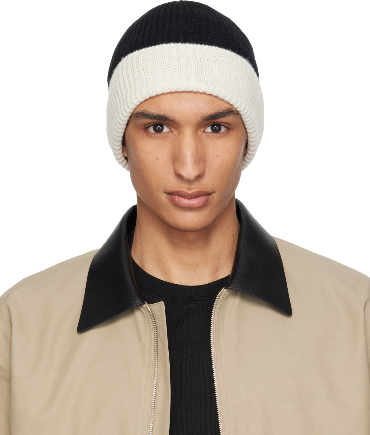 Givenchy Black & Off-White Wool Beanie Givenchy