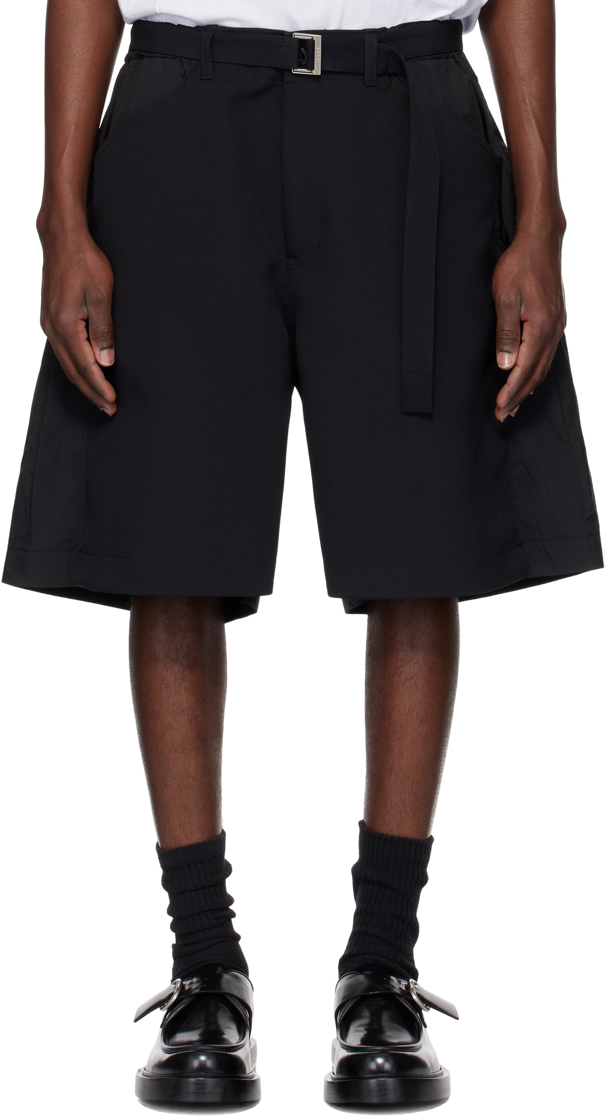 国内より1WEEK【sacai】Matelasse Twill Shorts black-matelasse-twill-mix-