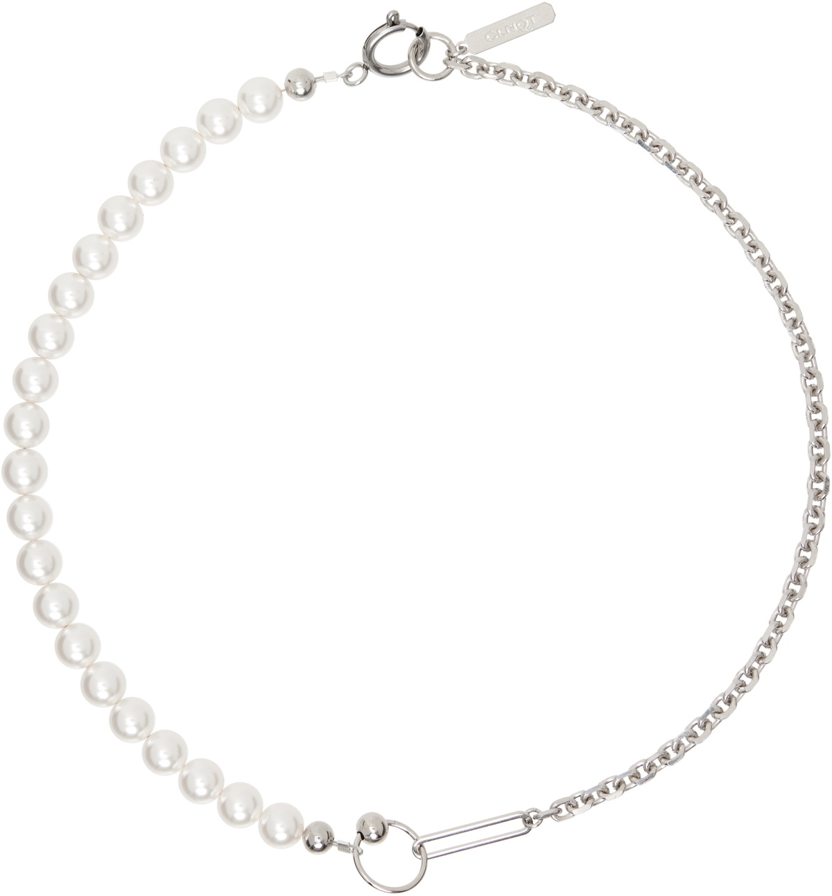 Justine Clenquet Silver & White Marley Necklace Justine Clenquet