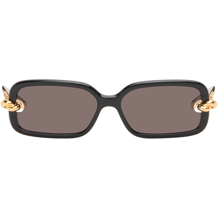 Photo: Bottega Veneta Black Knot Rectangular Sunglasses