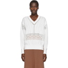 See by Chloe White Lace V-Neck Sweater