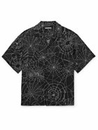 Neighborhood - Camp-Collar Printed Crepe Shirt - Black