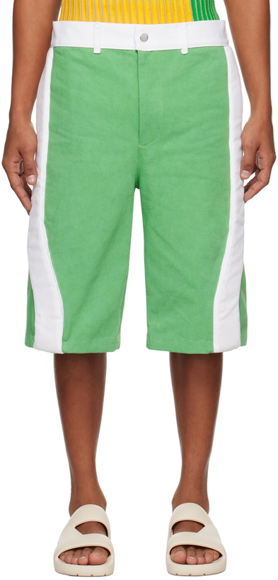 Photo: Stanley Raffington SSENSE Exclusive Green & White Denim Shorts