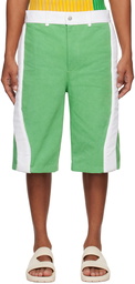 Stanley Raffington SSENSE Exclusive Green & White Denim Shorts