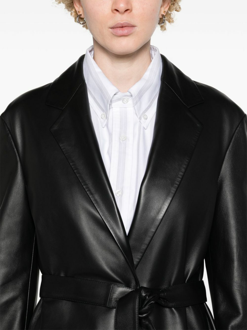 The Row Black Babil Leather Trench Coat The Row