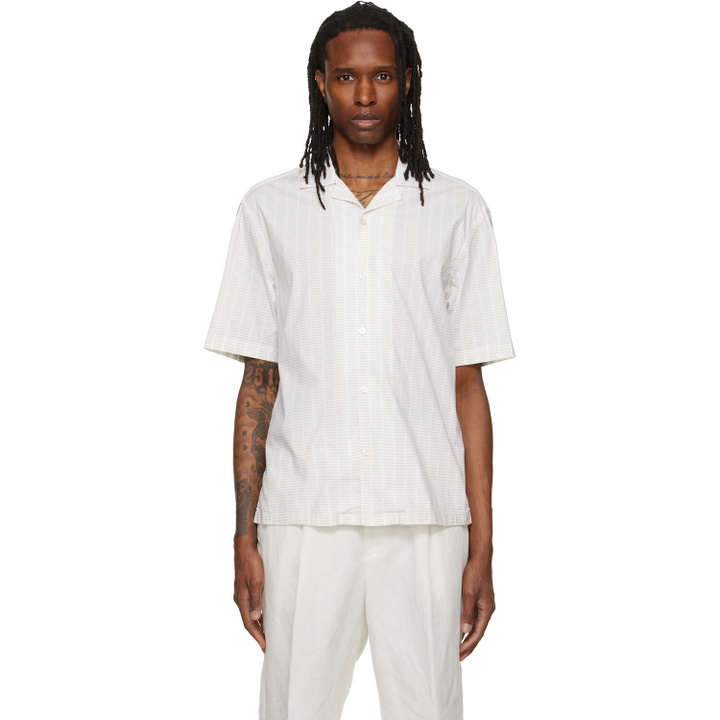 Photo: BOSS White & Beige Striped Shirt