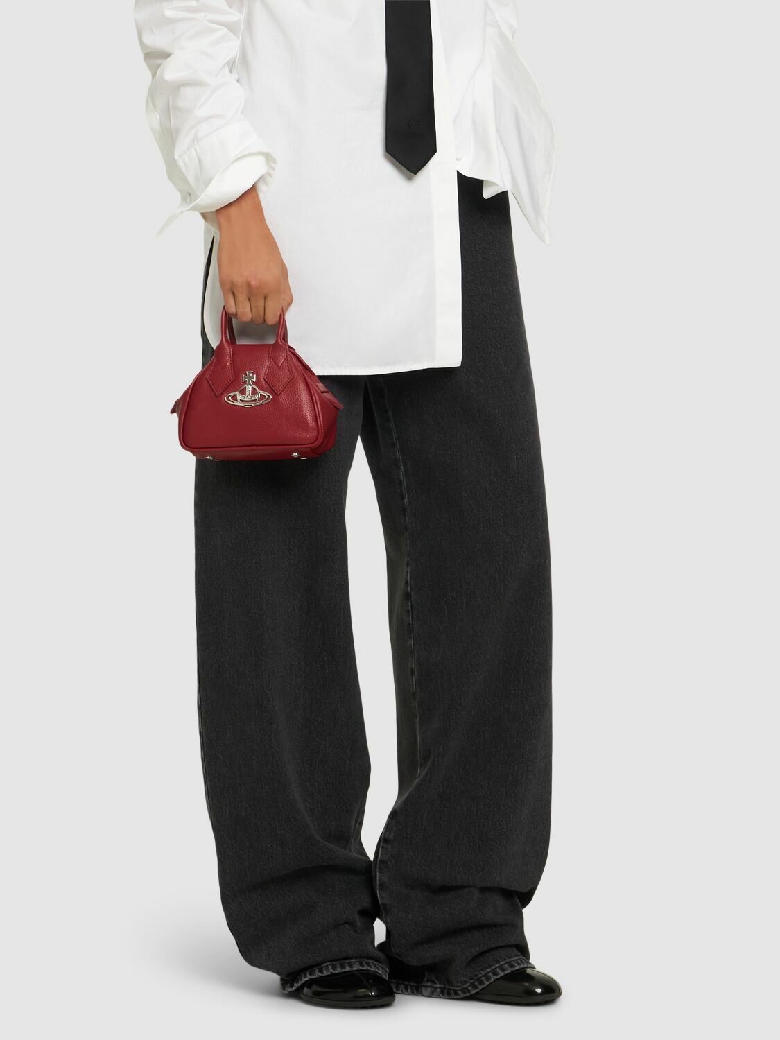 VIVIENNE WESTWOOD Mini Yasmine Grained Faux Leather Bag Vivienne