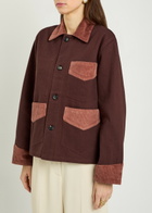 Bode Craft Corduroy-trimmed Denim Jacket Brown
