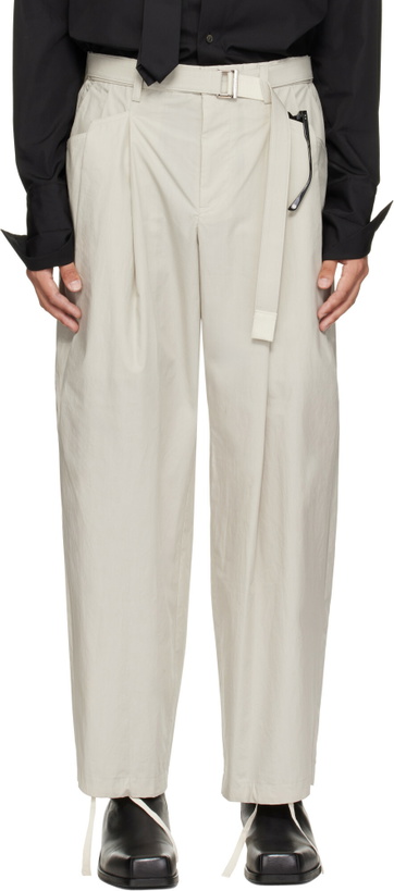 Photo: sacai Off-White Cotton Typewriter Trousers