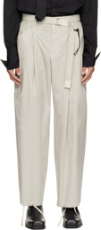 sacai Off-White Cotton Typewriter Trousers