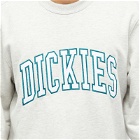 Dickies Men's Aitkin College Logo Crew Sweat in Light Grey/Aventurine
