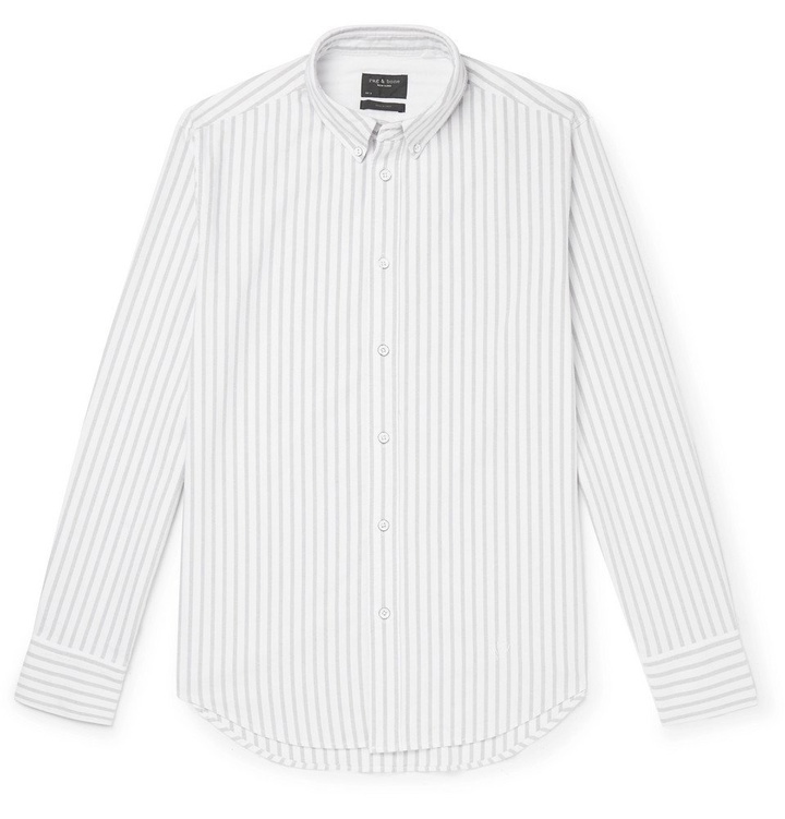 Photo: rag & bone - Fit 2 Tomlin Slim-Fit Button-Down Collar Striped Cotton Oxford Shirt - Gray