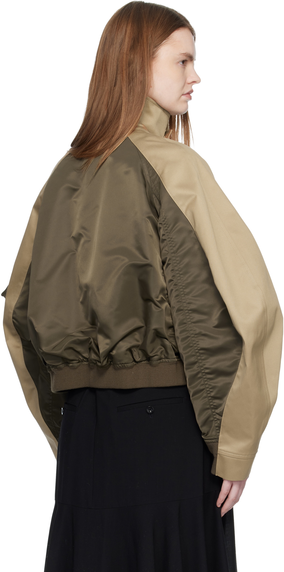 sacai Khaki & Beige Chino Twill Bomber Jacket