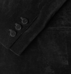 Gucci - Faille-Trimmed Cotton and Linen-Blend Velvet Tuxedo Jacket - Black