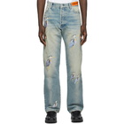 Heron Preston Blue Regular Embroidered Jeans