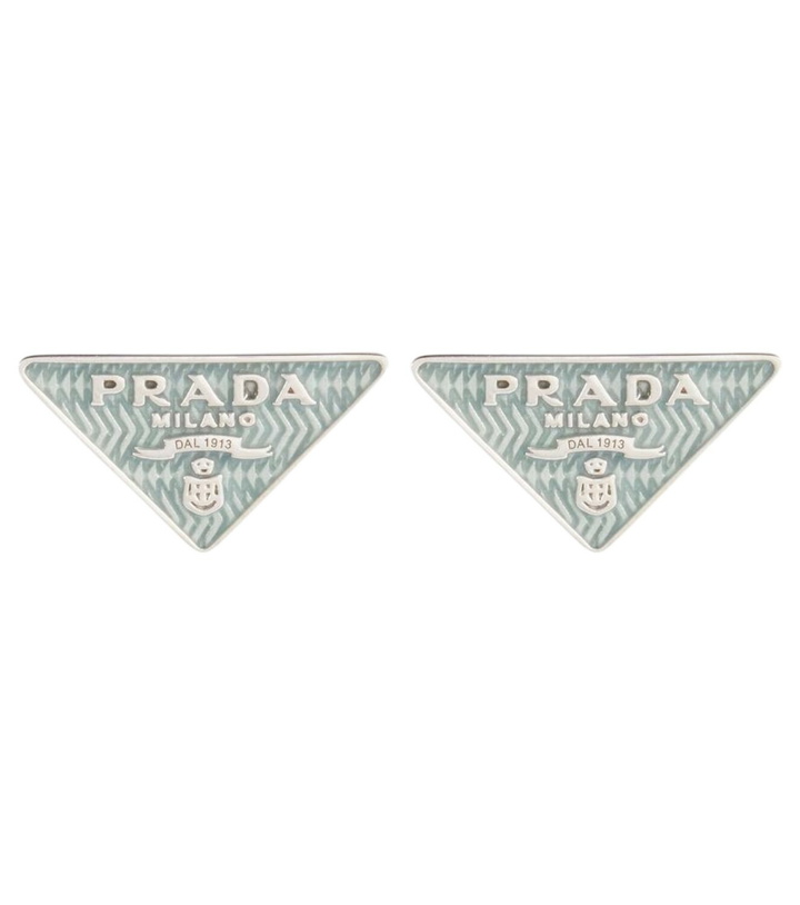 Photo: Prada Smalto embellished logo earrings
