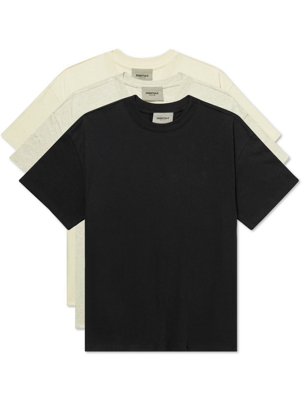 Photo: Fear of God Essentials - Three-Pack Cotton-Blend Jersey T-Shirts - Multi