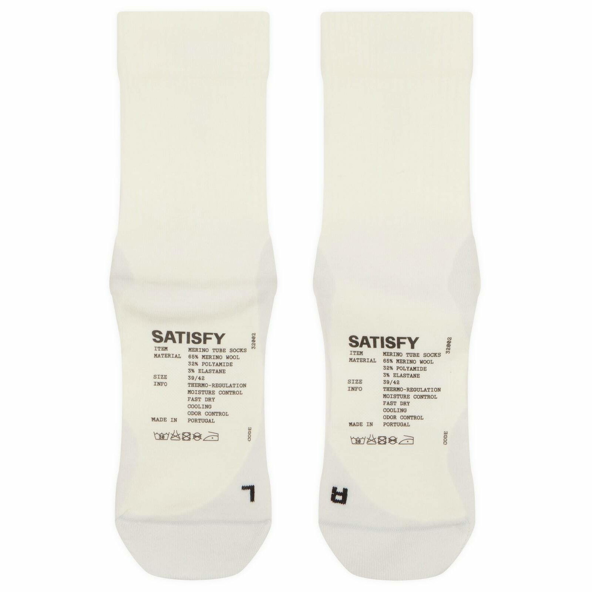 Satisfy Men's Merino Nylon Tube Socks in Off-White