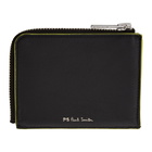 PS by Paul Smith Black and Green Zebra Zip Wallet