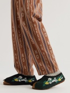 UGG Australia - Denim Tears Tasman Shearling-Lined Beaded Suede Slippers - Brown