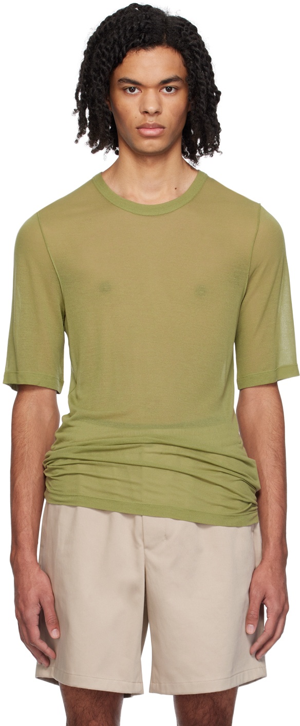 Photo: AMI Paris Green Semi-Sheer T-Shirt
