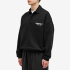 Fear of God ESSENTIALS Men's Core Logo Fleece Polo Sweatshirt in Black