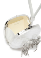 Self-portrait Bow Crystal-embellished Pearlescent Acrylic top Handle bag - Cream - One Size