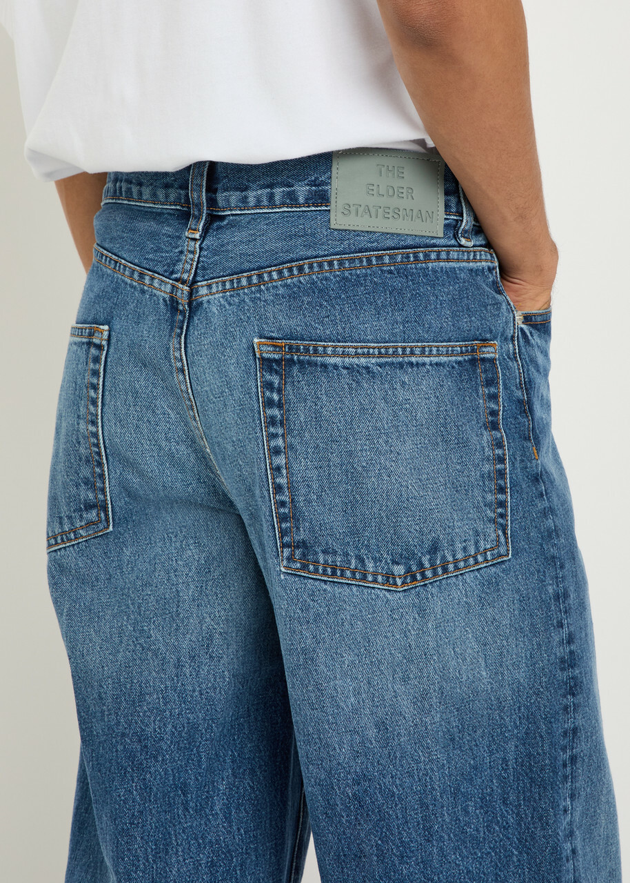 The Elder Statesman Hunter Wide-leg Jeans Blue