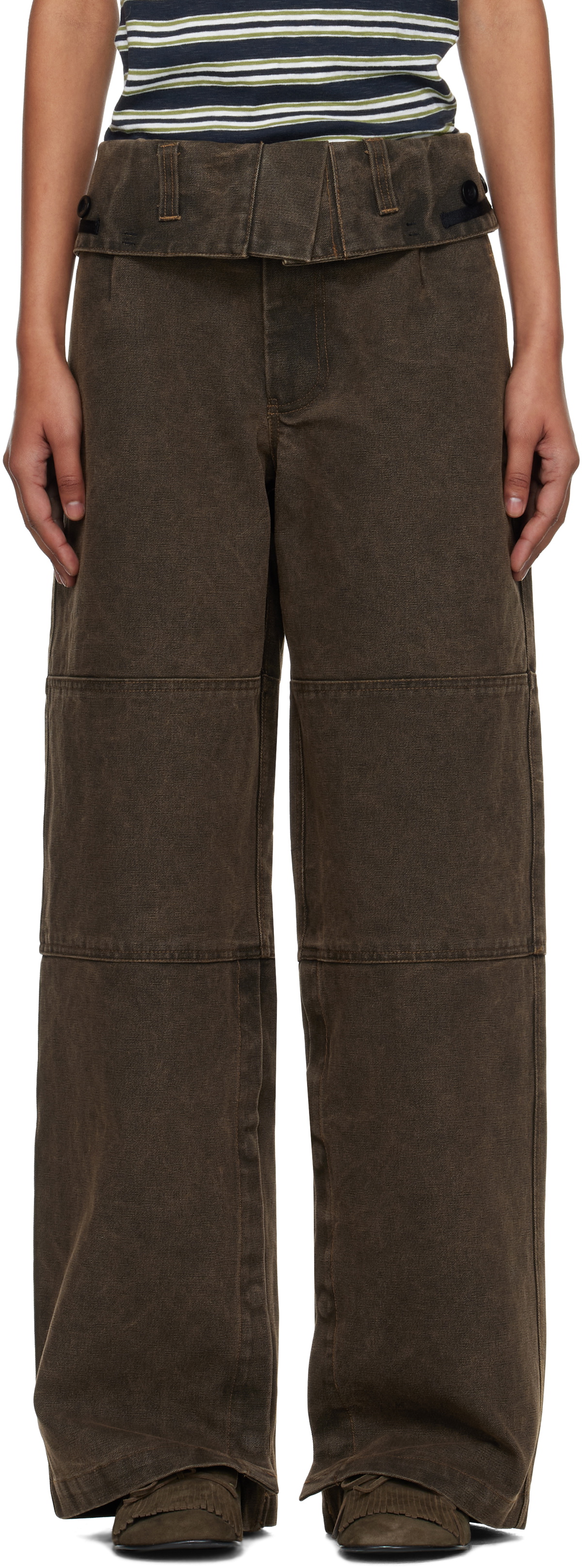 Andersson Bell Brown Folded Work Trousers