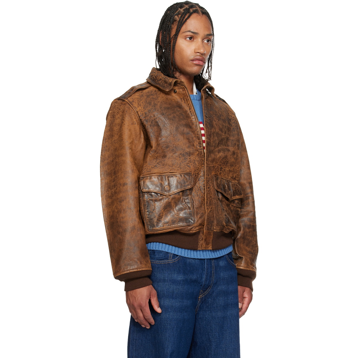 Polo Ralph Lauren Brown Leather Flight Jacket