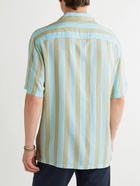 Club Monaco - Camp-Collar Striped Woven Shirt - Blue