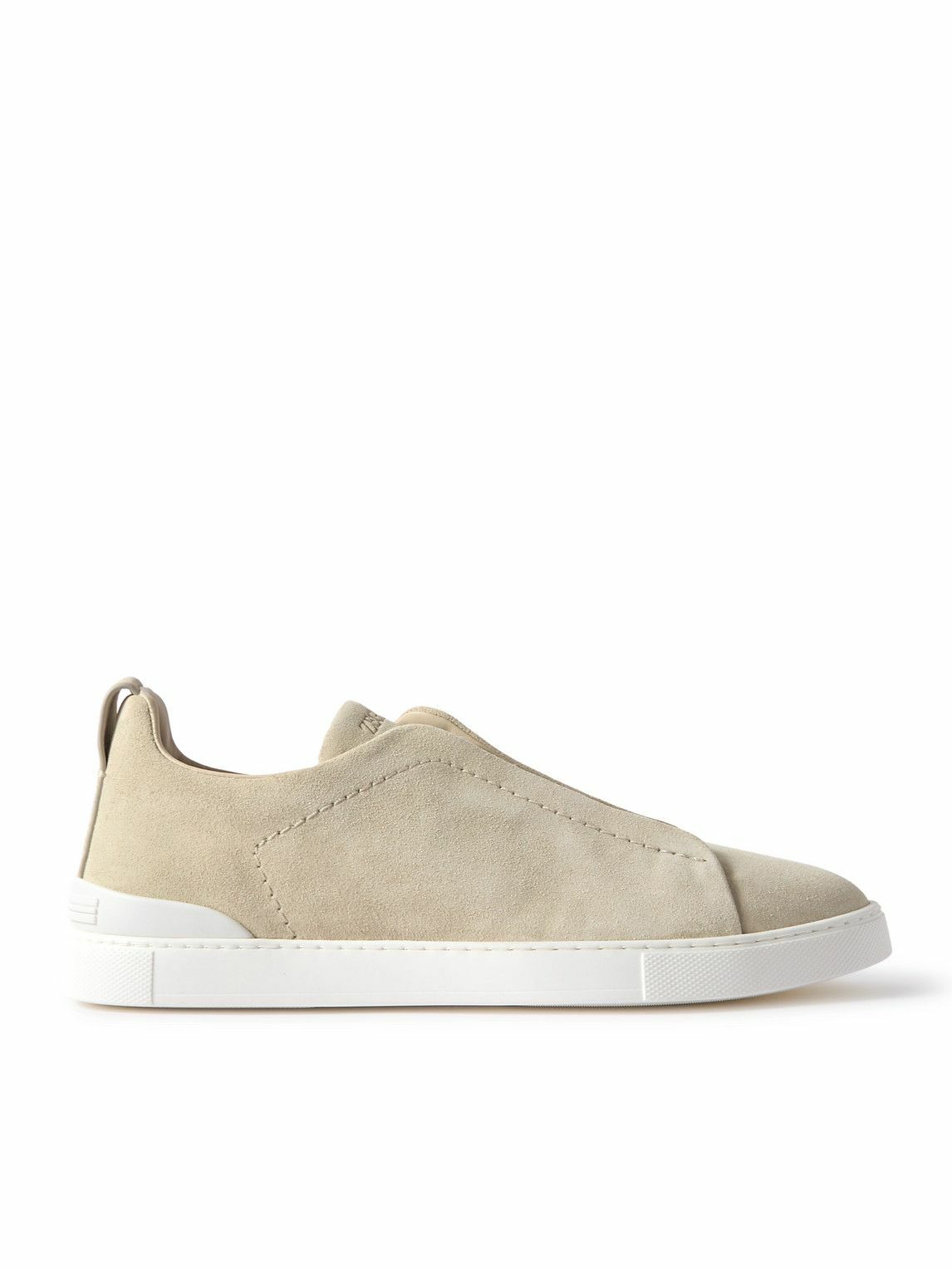 サンダル Antonio Beige Suede Zegna - Triple Stitch™ Suede Slip-On Sneakers - Neutrals Zegna